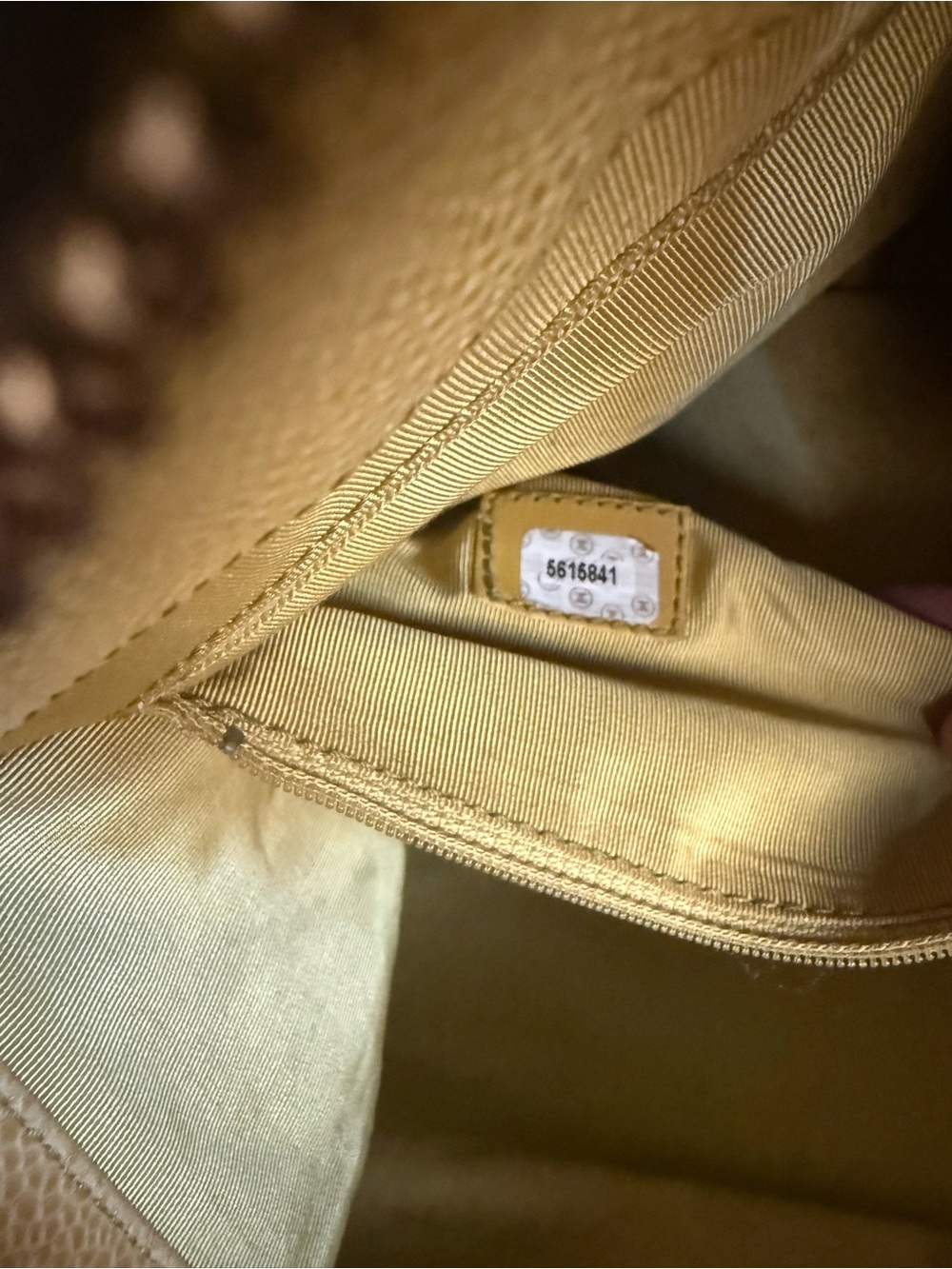 CHANEL CC Caviar Leather Zip Tote Shoulder Gold Beige Large - Picture 9 of 16